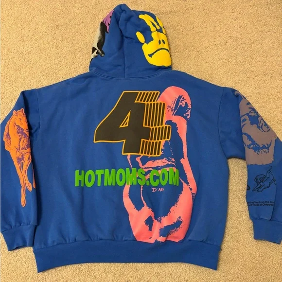 Official Drake Blue Hoodie with Graphic Art from Concert - Picture 4 of 6